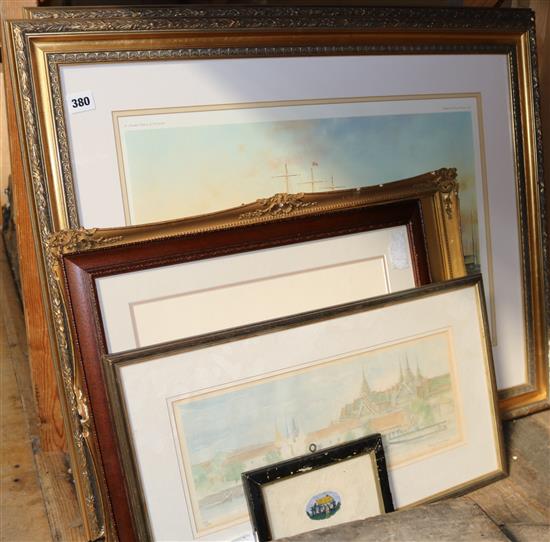 Ltd edition print, pair of w/colours & others